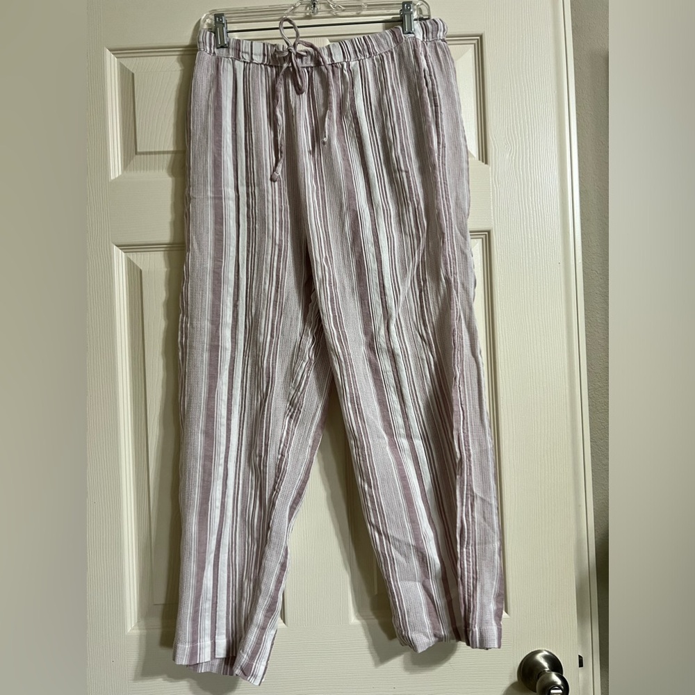 Boca Bay Pink Mauve & White Pants-Size PL-Has drawstring and pockets